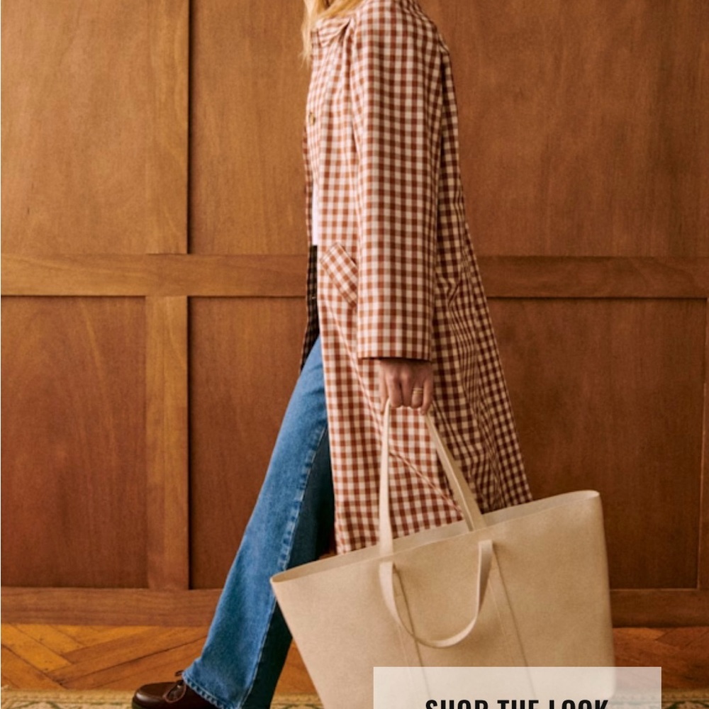 Sezane Clyde Gingham Trench Coat